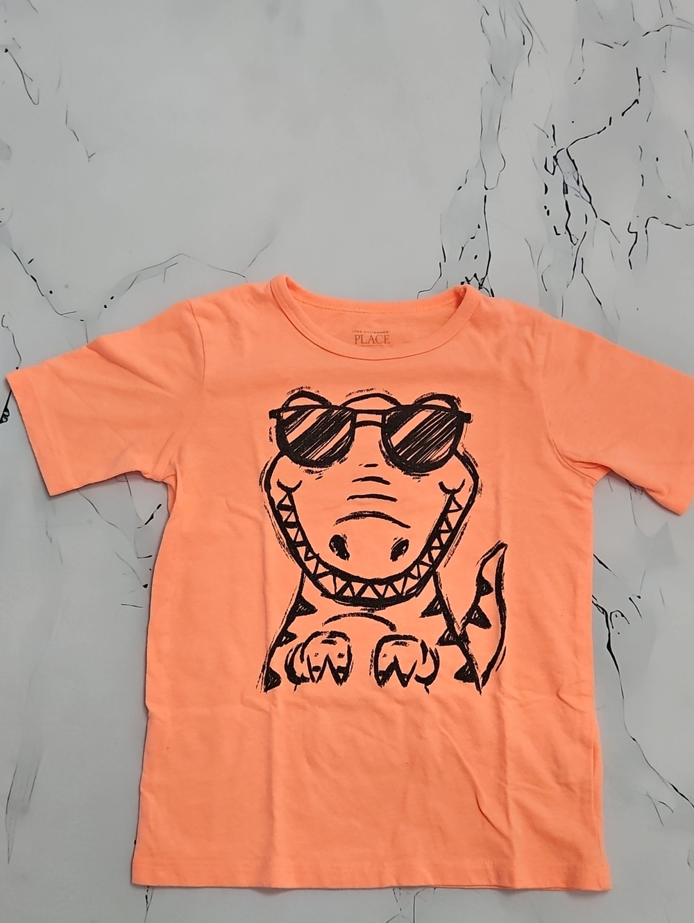 The Children's Place Coral Orange Dinosaur Tee
